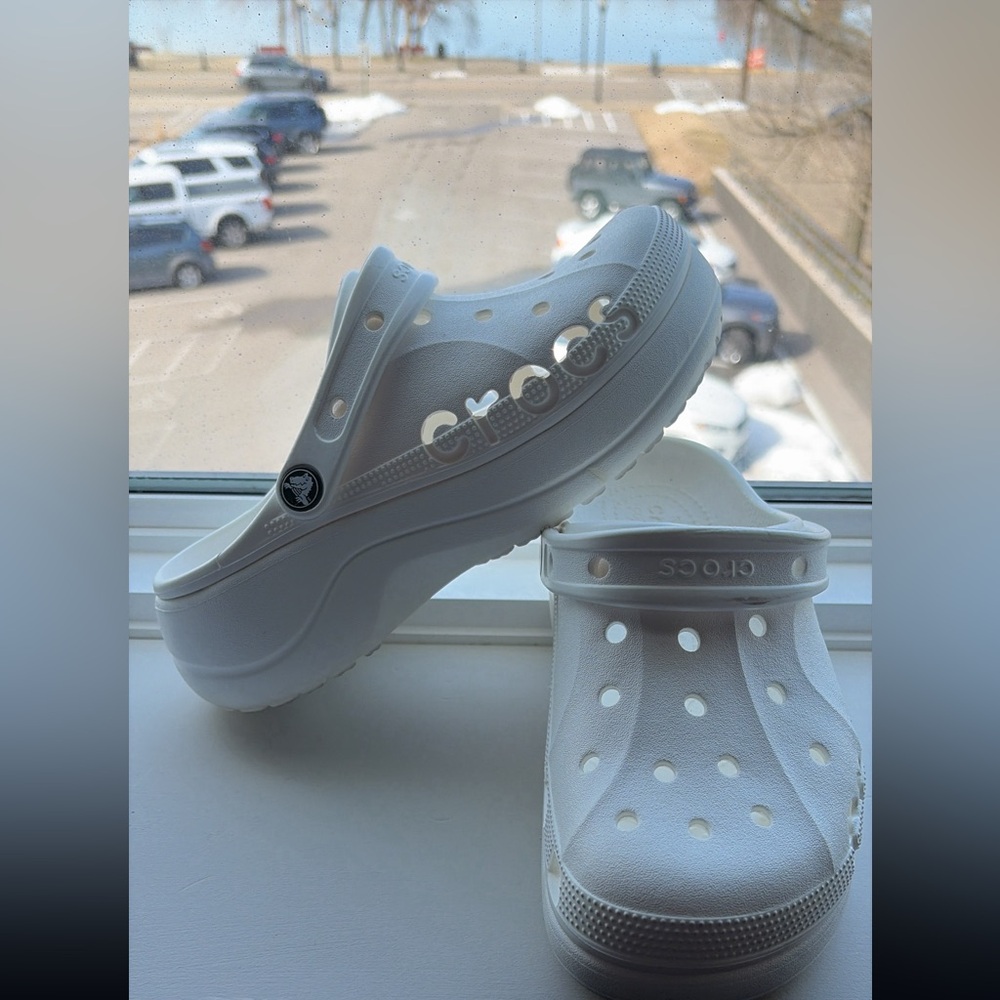 CROCS White Perforated Clogs